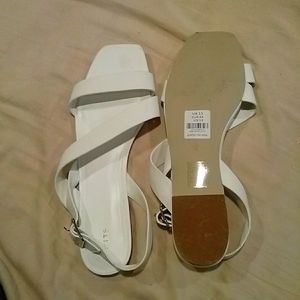 Long Tall Sally white faux leather sandals